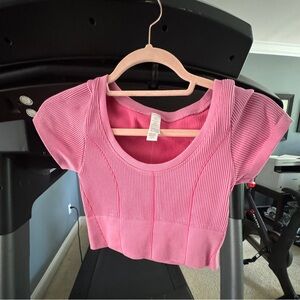 Aerie Pink Ribbed Crop Top